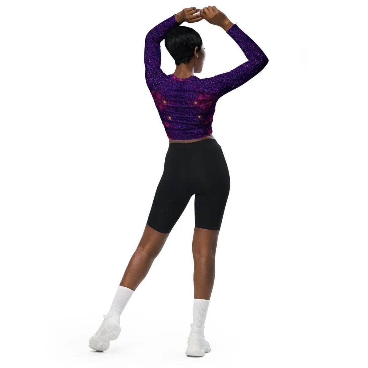 Eco-Friendly Purple Recycled Crop Top for Sustainable Fashion - Iron Phoenix GHG