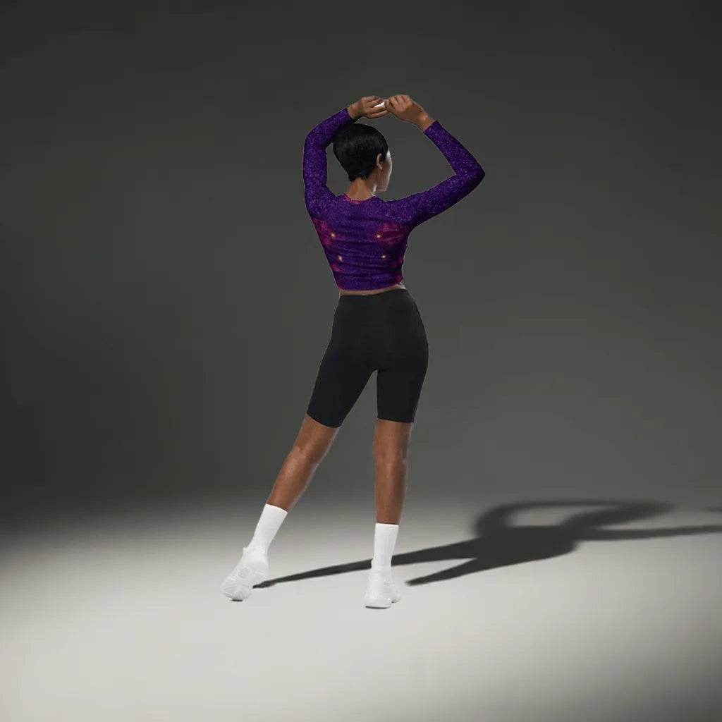 Eco-Friendly Purple Recycled Crop Top for Sustainable Fashion - Iron Phoenix GHG