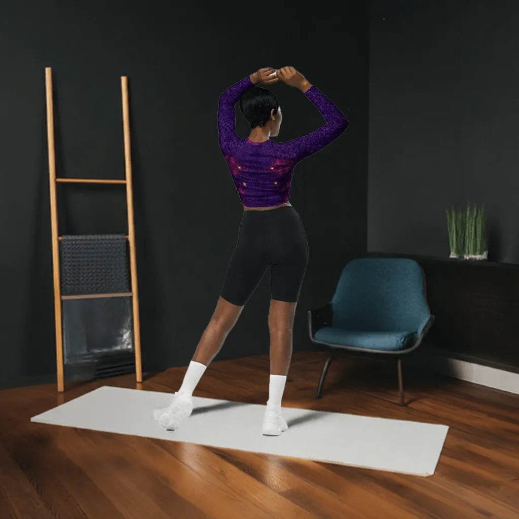 Eco-Friendly Purple Recycled Crop Top for Sustainable Fashion - Iron Phoenix GHG