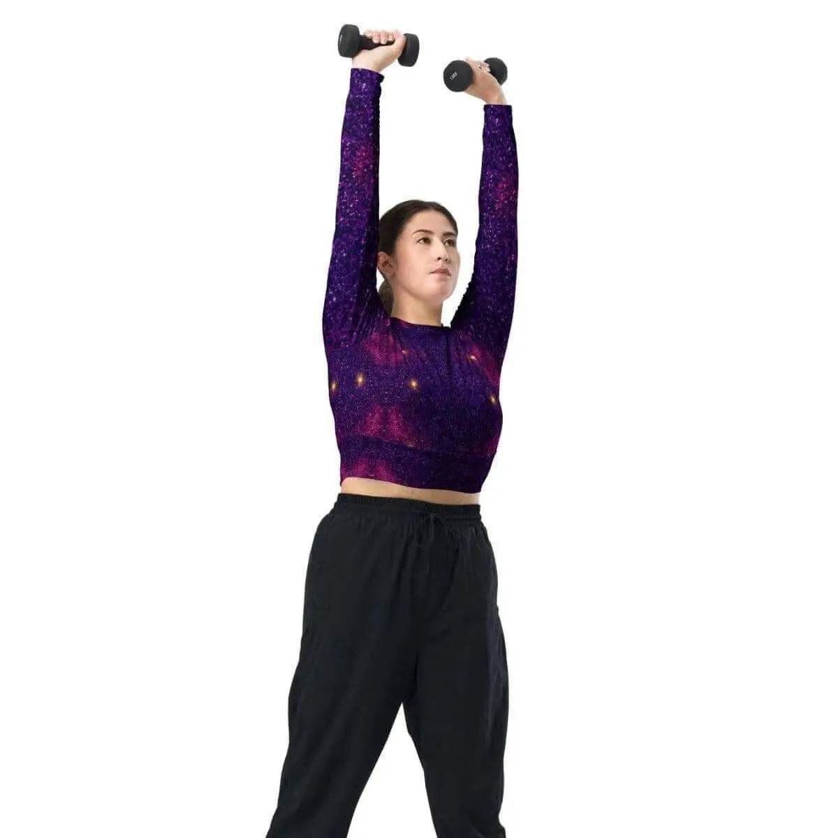 Eco-Friendly Purple Recycled Crop Top for Sustainable Fashion - Iron Phoenix GHG