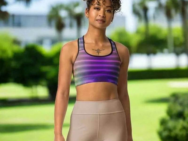 Electric Vibes Sports Bra - Trendy Workout Gear for Active Gamers - Iron Phoenix GHG
