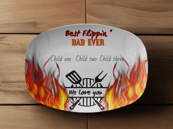 Fatherās Day Grilling Platter, Best Flippinā Dad, Eco-Friendly - Iron Phoenix GHG