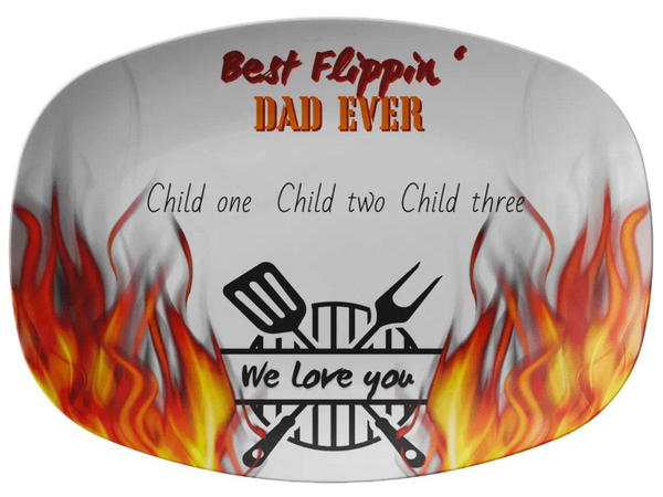 Fatherās Day Grilling Platter, Best Flippinā Dad, Eco-Friendly - Iron Phoenix GHG