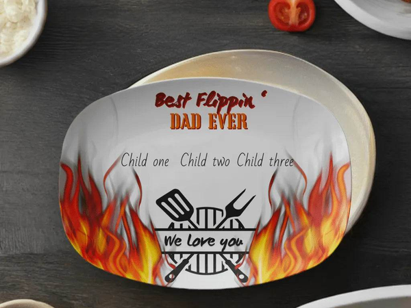 Fatherās Day Grilling Platter, Best Flippinā Dad, Eco-Friendly - Iron Phoenix GHG