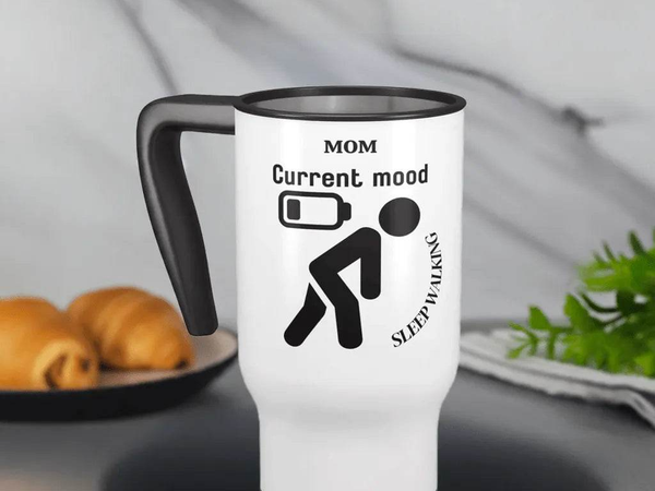 Funny Mom Travel Mug (14oz) - Sleepwalking Gift - Iron Phoenix GHG