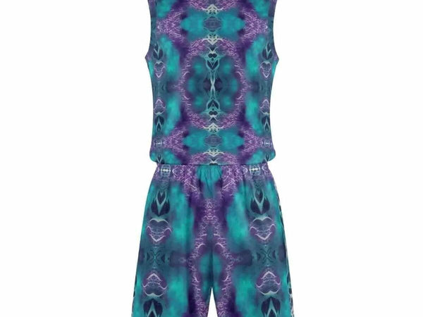 Abstract Sports Jersey Set | Teal Purple Gaming Uniform - Iron Phoenix GHG