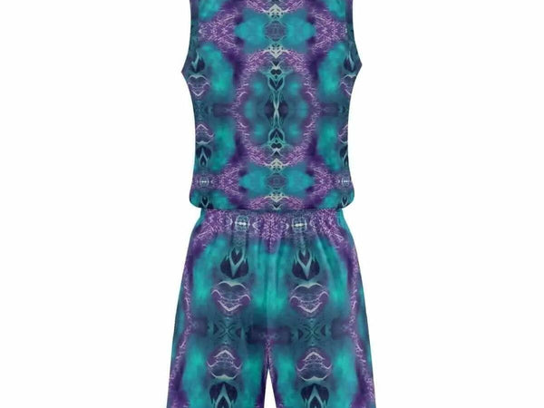 Abstract Sports Jersey Set | Teal Purple Gaming Uniform - Iron Phoenix GHG