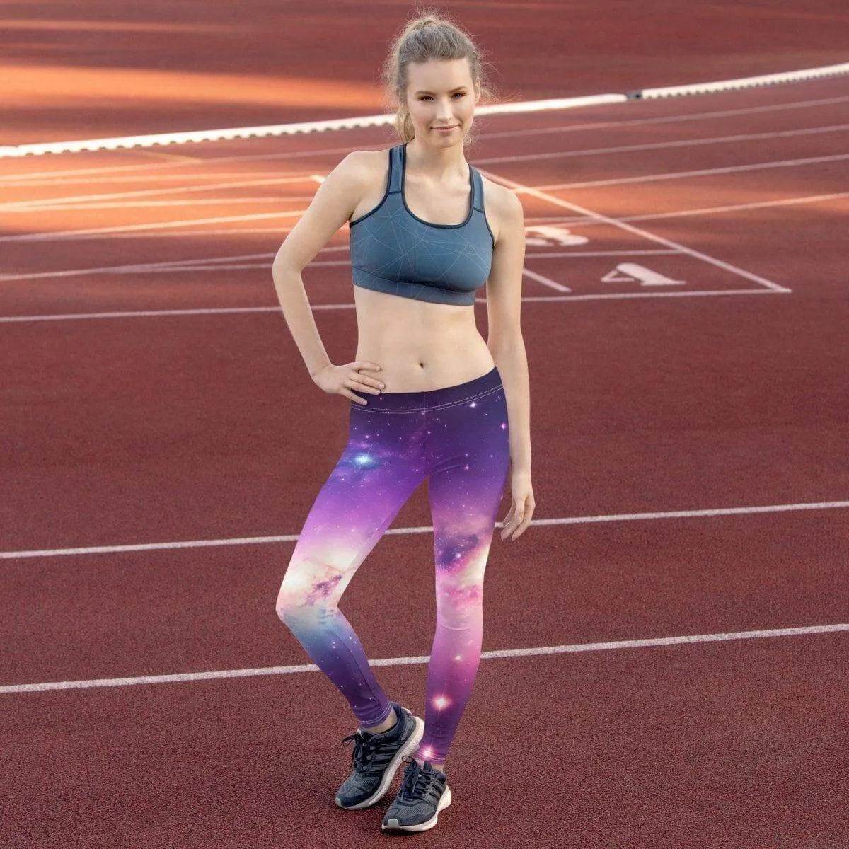 Galaxy Print Leggings - Solar System Workout Pants - Iron Phoenix GHG