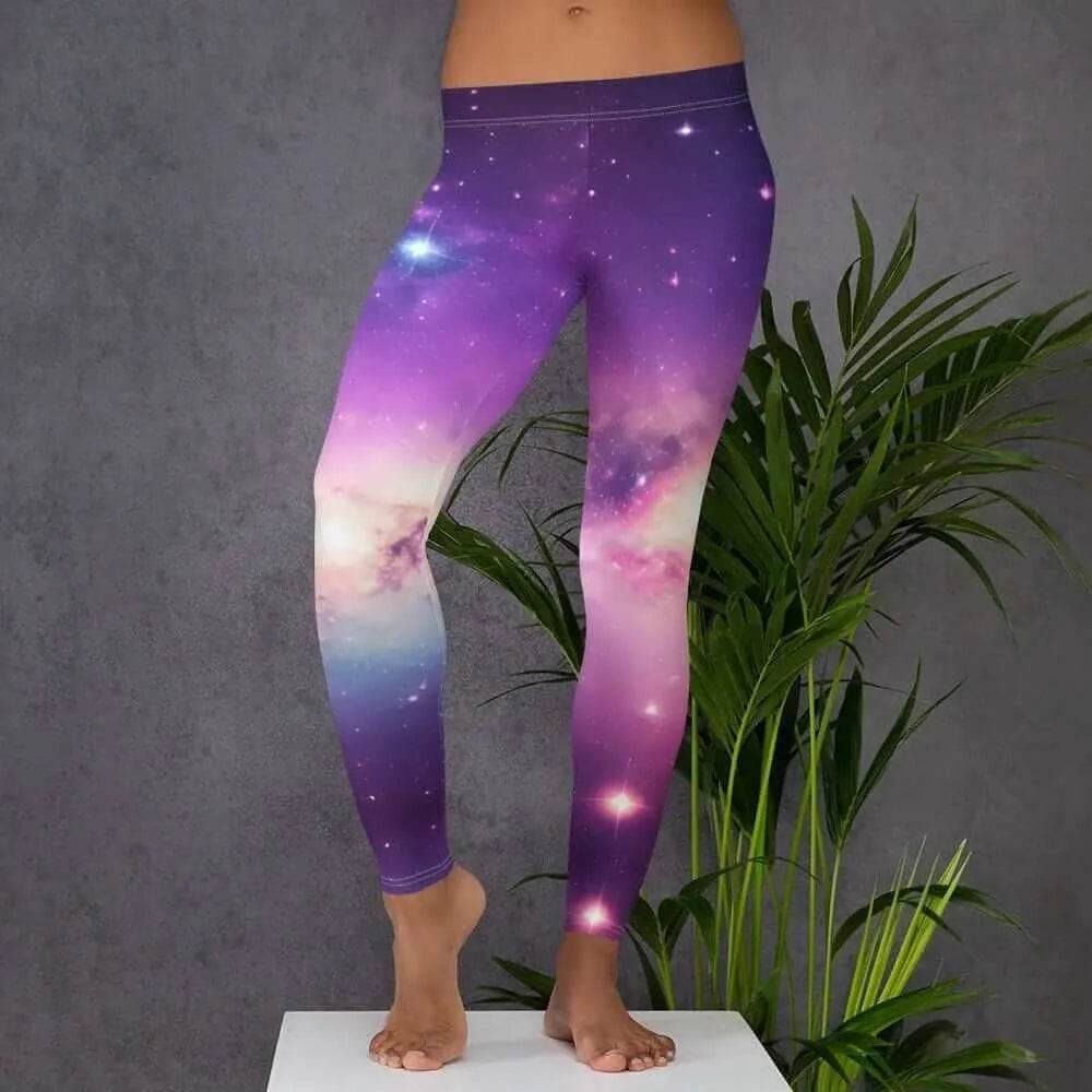 Galaxy Print Leggings - Solar System Workout Pants - Iron Phoenix GHG