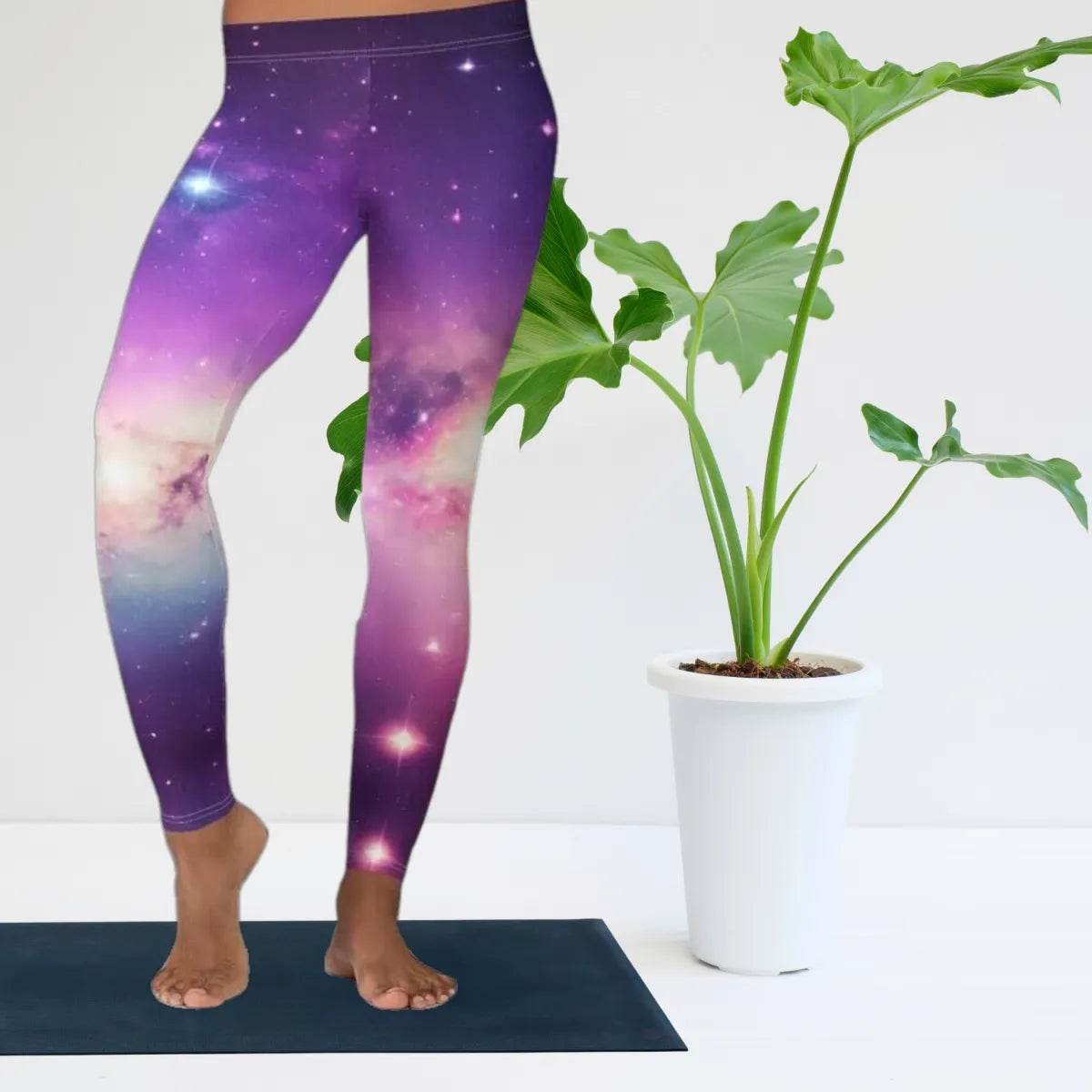 Galaxy Print Leggings - Solar System Workout Pants - Iron Phoenix GHG