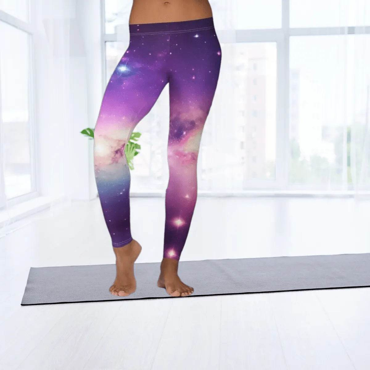 Galaxy Print Leggings - Solar System Workout Pants - Iron Phoenix GHG