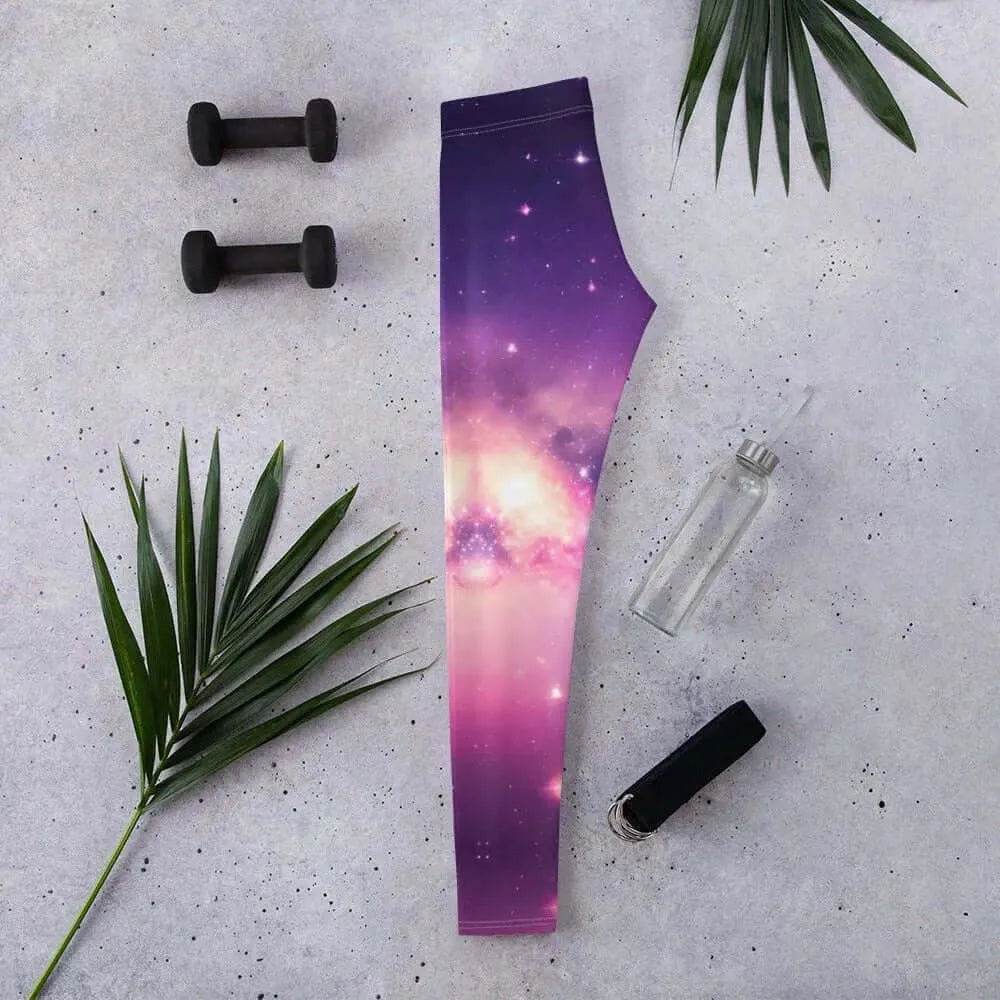 Galaxy Print Leggings - Solar System Workout Pants - Iron Phoenix GHG