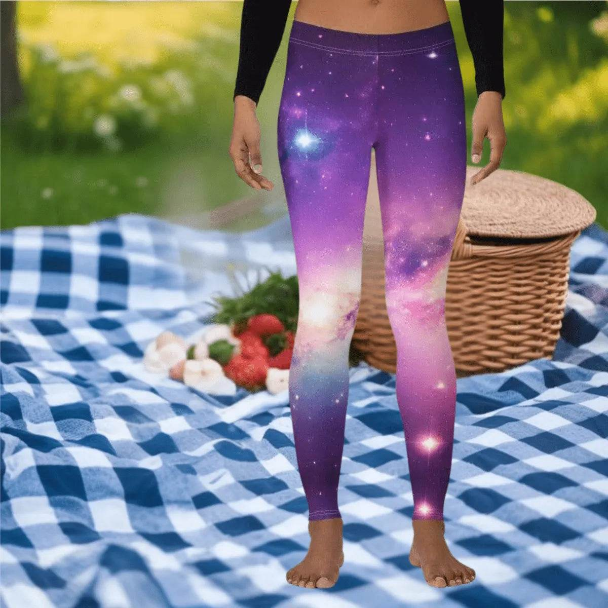 Galaxy Print Leggings - Solar System Workout Pants - Iron Phoenix GHG