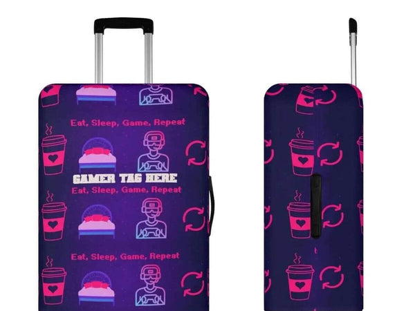 Personalized Gamer Luggage Cover | Eat Sleep Game Repeat - Iron Phoenix GHG