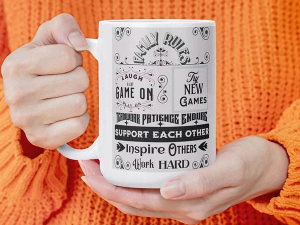 Gamer Family Rules Mug | Positive Gaming Coffee Cup - Iron Phoenix GHG