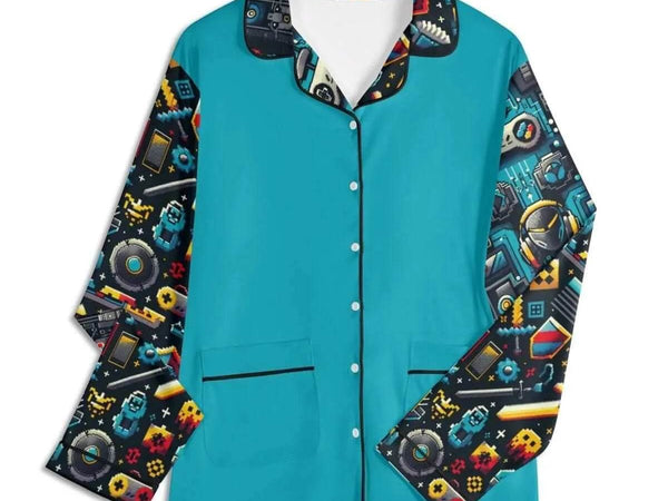 Custom Teal Gamer Pajamas | Personalized Loungewear - Iron Phoenix GHG