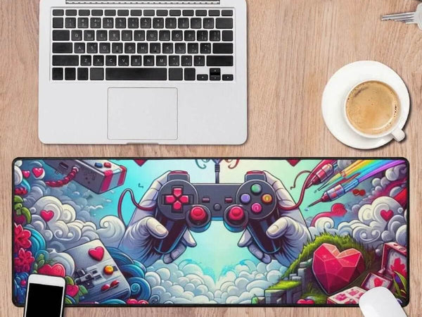 Gamer Love Desk Mat | Passionate Play Gaming Mouse Pad - Iron Phoenix GHG