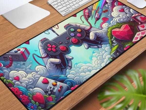 Gamer Love Desk Mat | Passionate Play Gaming Mouse Pad - Iron Phoenix GHG