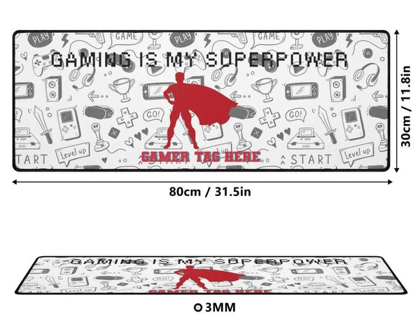 Gaming Superpower Desk Mat | Superhero Slogan Mouse Pad - Iron Phoenix GHG