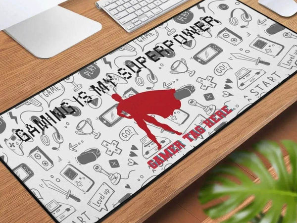 Gaming Superpower Desk Mat | Superhero Slogan Mouse Pad - Iron Phoenix GHG