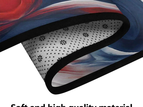 Abstract Red White Blue Rug | Gaming and Yoga Mat - Iron Phoenix GHG