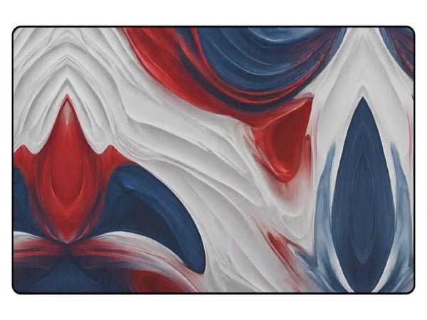 Abstract Red White Blue Rug | Gaming and Yoga Mat - Iron Phoenix GHG