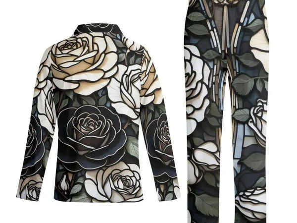 Gothic Rose Pajama Set | Dark Floral Loungewear - Iron Phoenix GHG