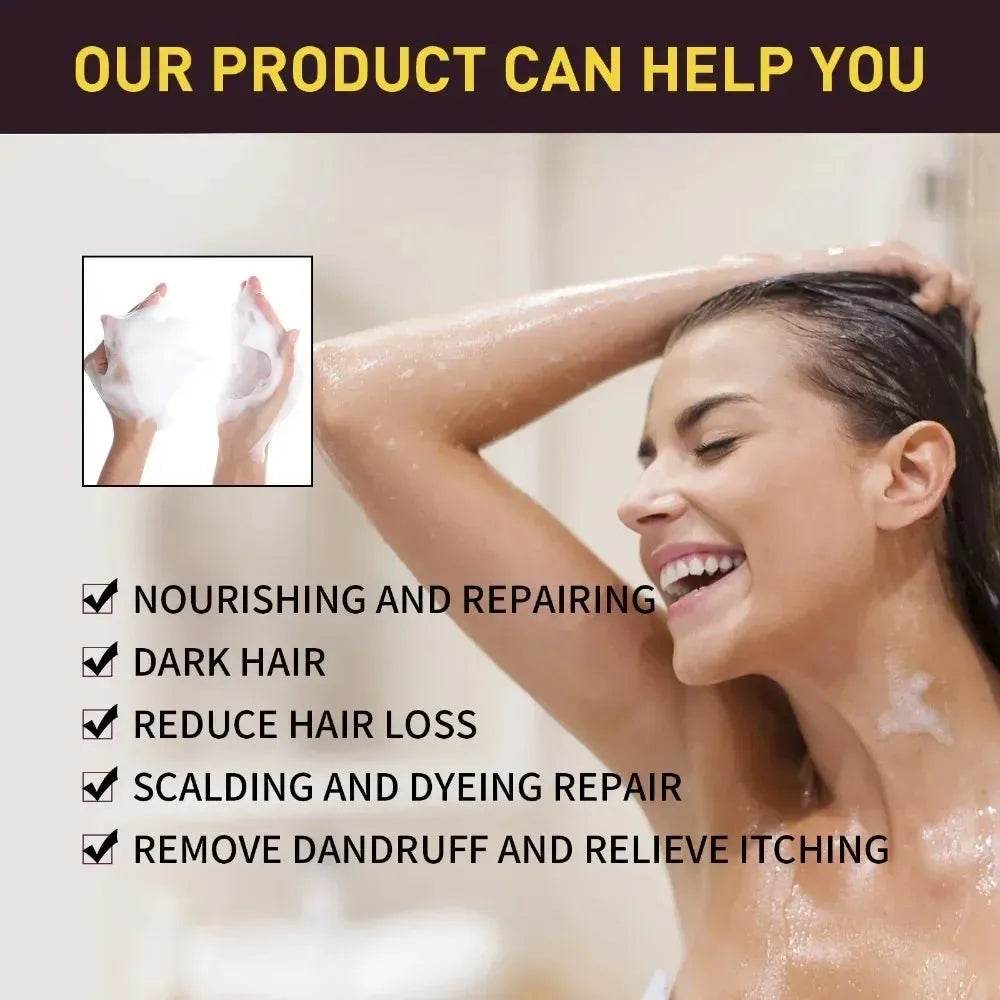 Herbal Hair Dye Shampoo - Dark Brown/Black - Iron Phoenix GHG