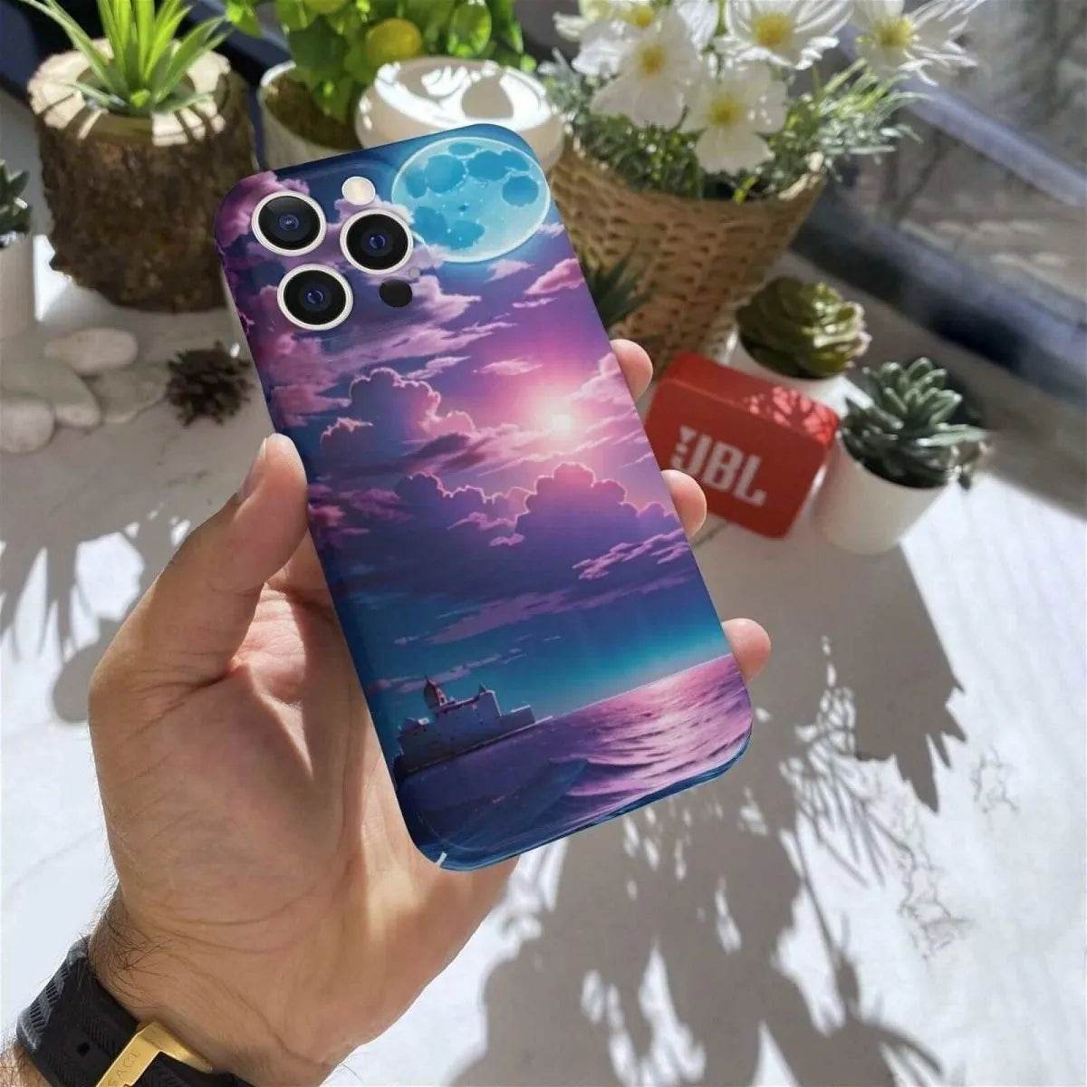 iPhone 15 Purple Sunset Phone Case Stylish Protection for Your Device - Iron Phoenix GHG