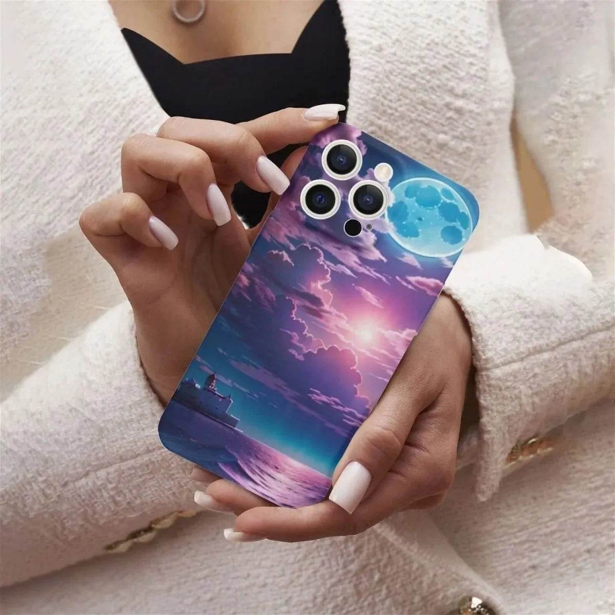 iPhone 15 Purple Sunset Phone Case Stylish Protection for Your Device - Iron Phoenix GHG