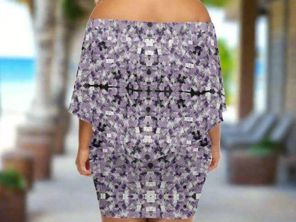 "Lavender Gem" Abstract Print Wrap Dress| Iron Phoenix GHG - Iron Phoenix GHG