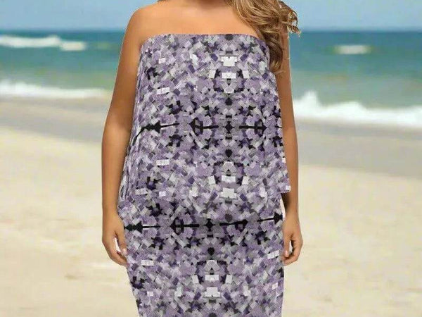 "Lavender Gem" Abstract Print Wrap Dress| Iron Phoenix GHG - Iron Phoenix GHG