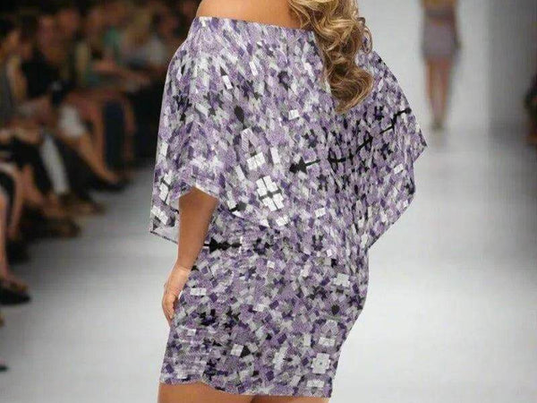 "Lavender Gem" Abstract Print Wrap Dress| Iron Phoenix GHG - Iron Phoenix GHG