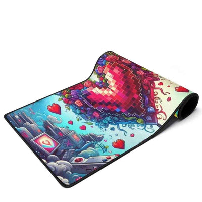 Pixel Heart Desk Mat | Love Inspired Gaming Mouse Pad