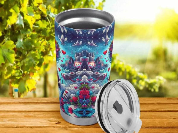 Pixel Heart Gaming Tumbler | Love Game Insulated Mug - Iron Phoenix GHG