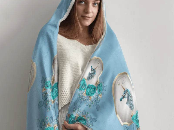 Unicorn Snuggle Blanket | Cozy Hooded Throw - Iron Phoenix GHG