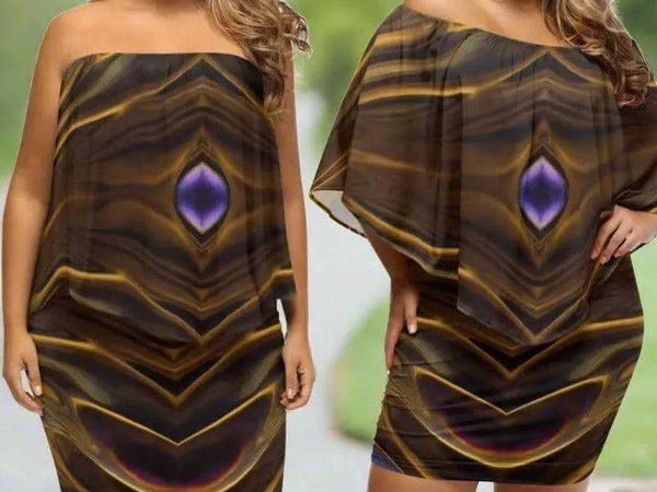 "Mystic Gem" Off-the-Shoulder Dress| Iron Phoenix GHG - Iron Phoenix GHG