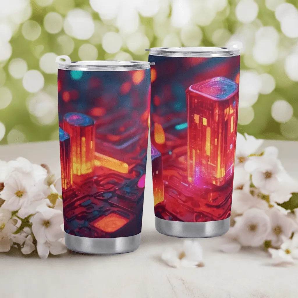 Neon Nights Tumbler - Gaming, Sports & Calm Comfort - Iron Phoenix GHG