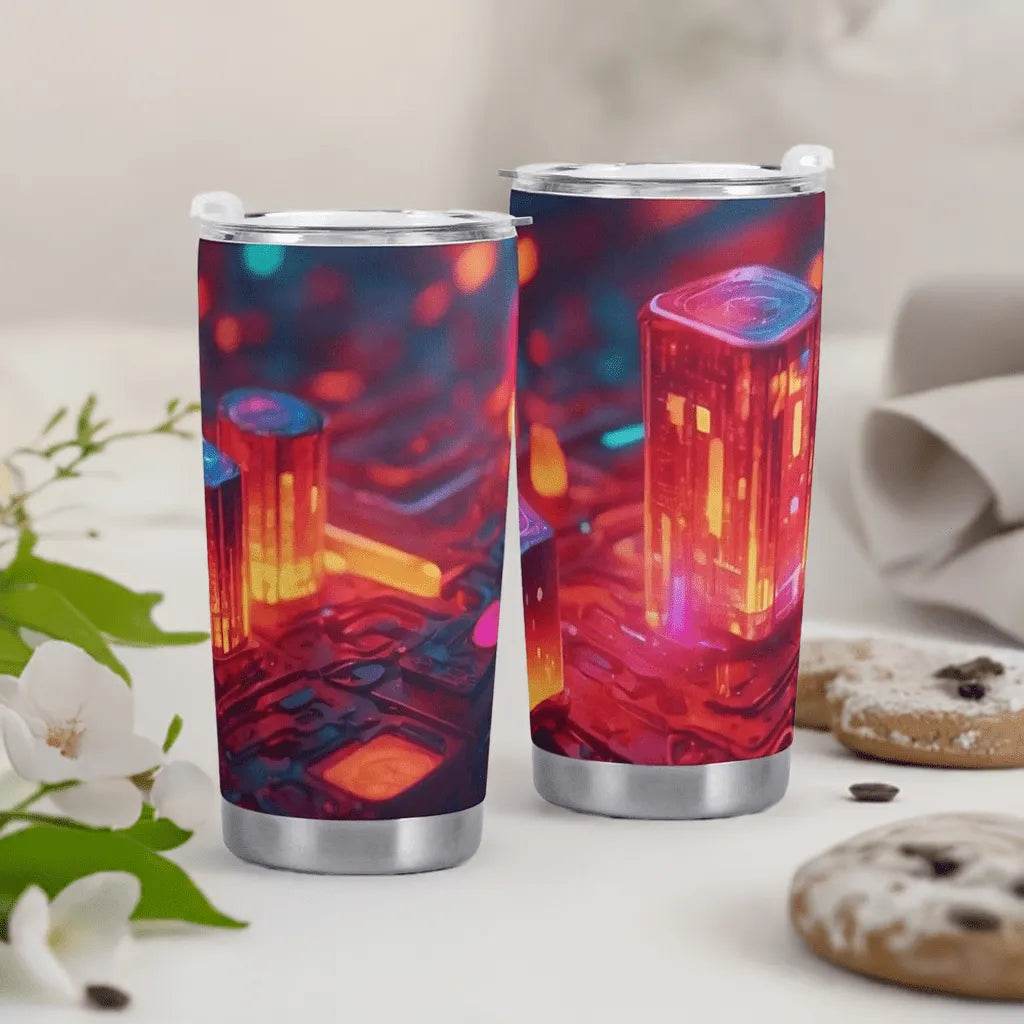 Neon Nights Tumbler - Gaming, Sports & Calm Comfort - Iron Phoenix GHG