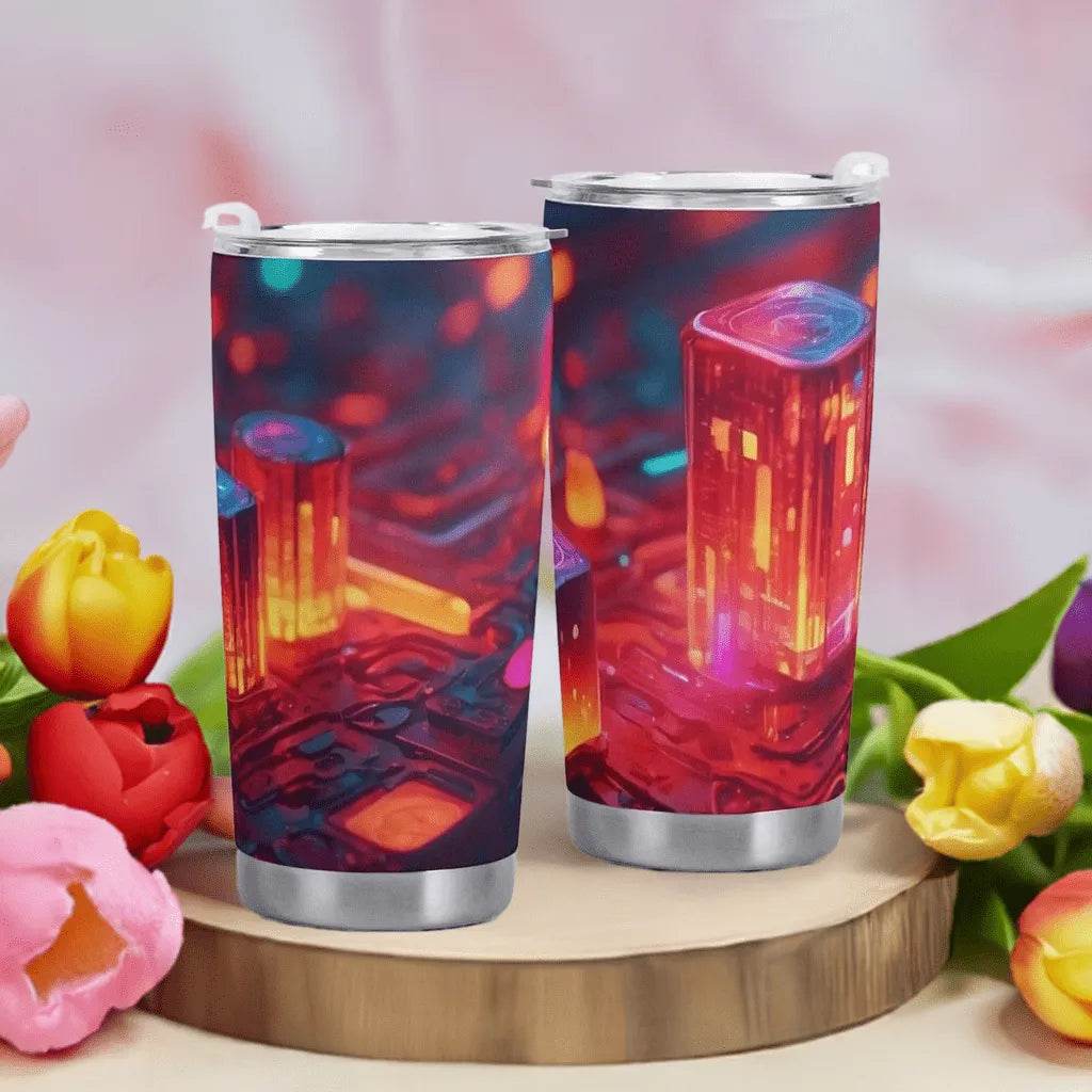 Neon Nights Tumbler - Gaming, Sports & Calm Comfort - Iron Phoenix GHG