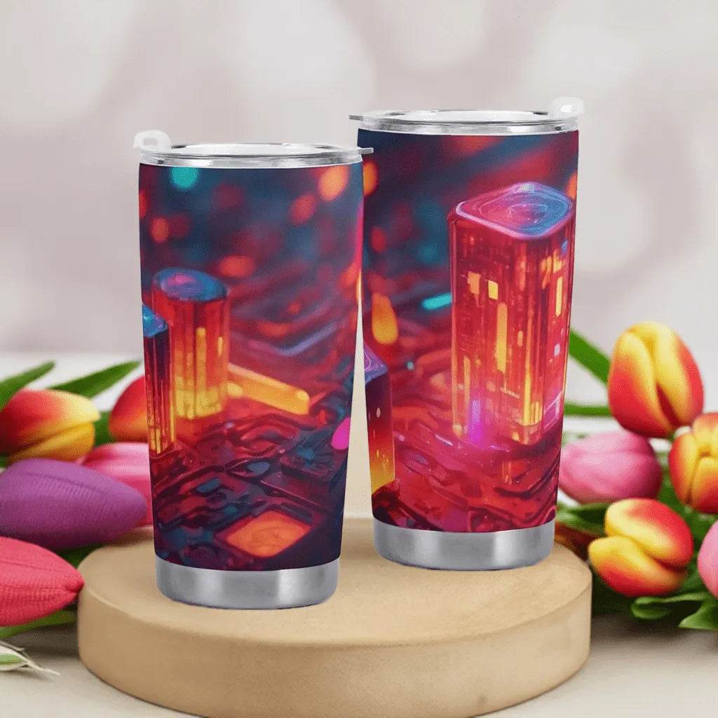 Neon Nights Tumbler - Gaming, Sports & Calm Comfort - Iron Phoenix GHG