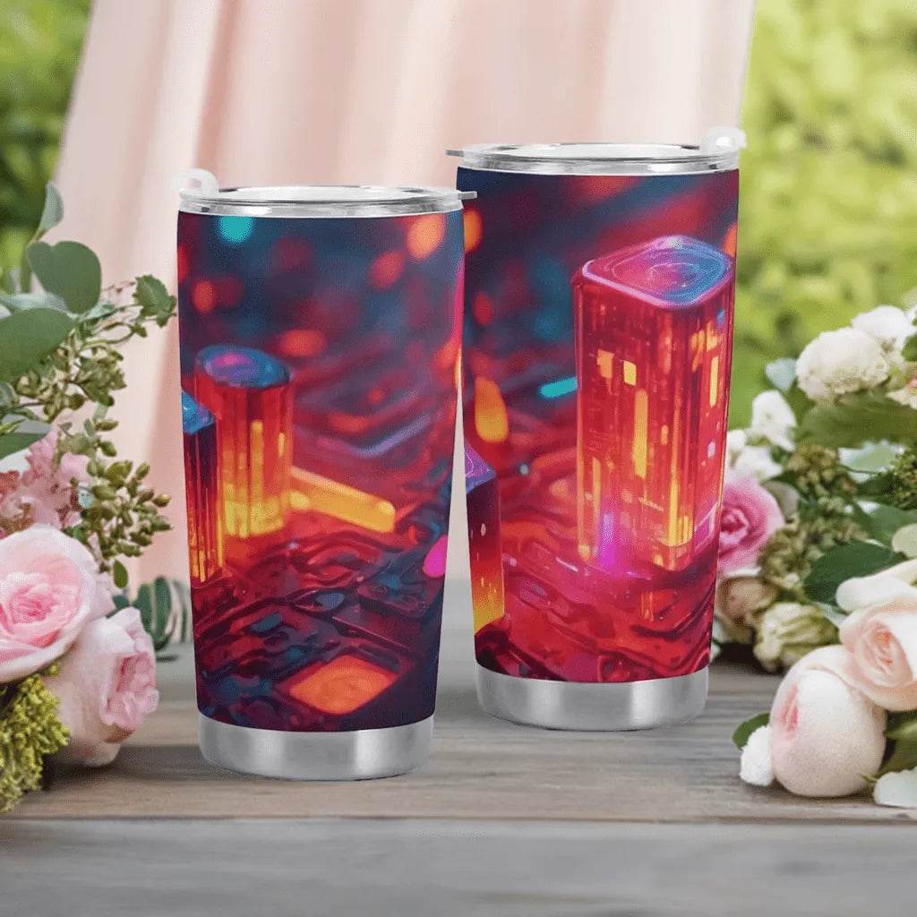 Neon Nights Tumbler - Gaming, Sports & Calm Comfort - Iron Phoenix GHG