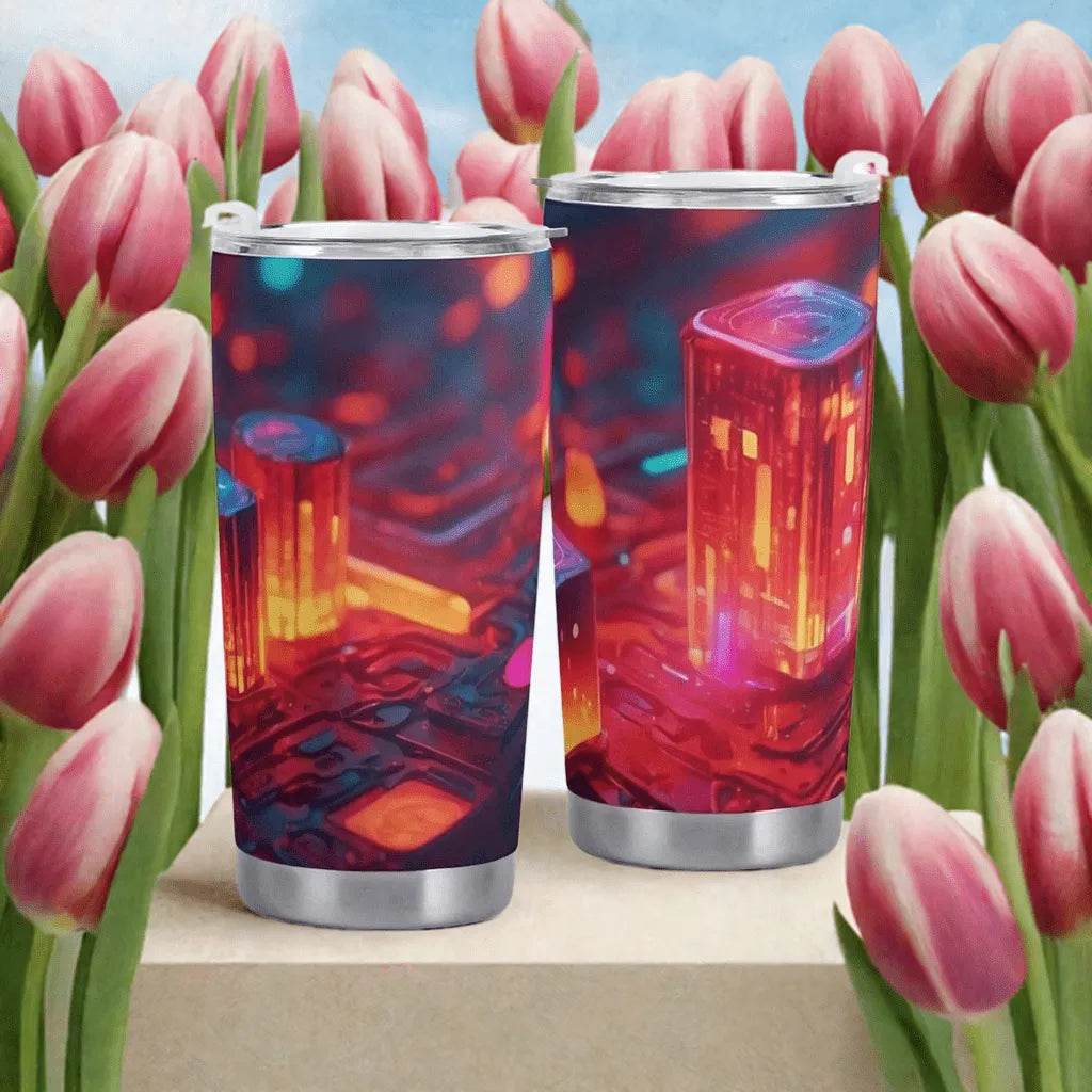 Neon Nights Tumbler - Gaming, Sports & Calm Comfort - Iron Phoenix GHG