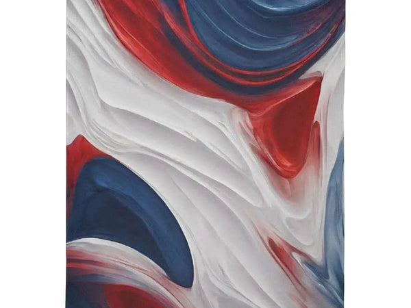 Patriotic Abstract Blanket | Red White Blue Fleece Throw - Iron Phoenix GHG