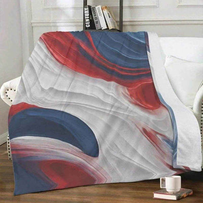 Patriotic Abstract Blanket | Red White Blue Fleece Throw
