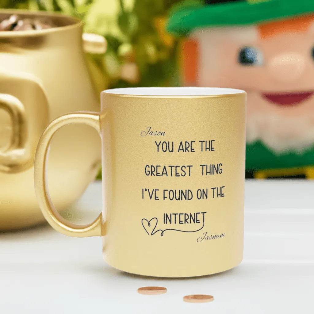 Personalized Metallic Mug - Romantic Wedding or Valentine’s Gift for Gamers - Iron Phoenix GHG