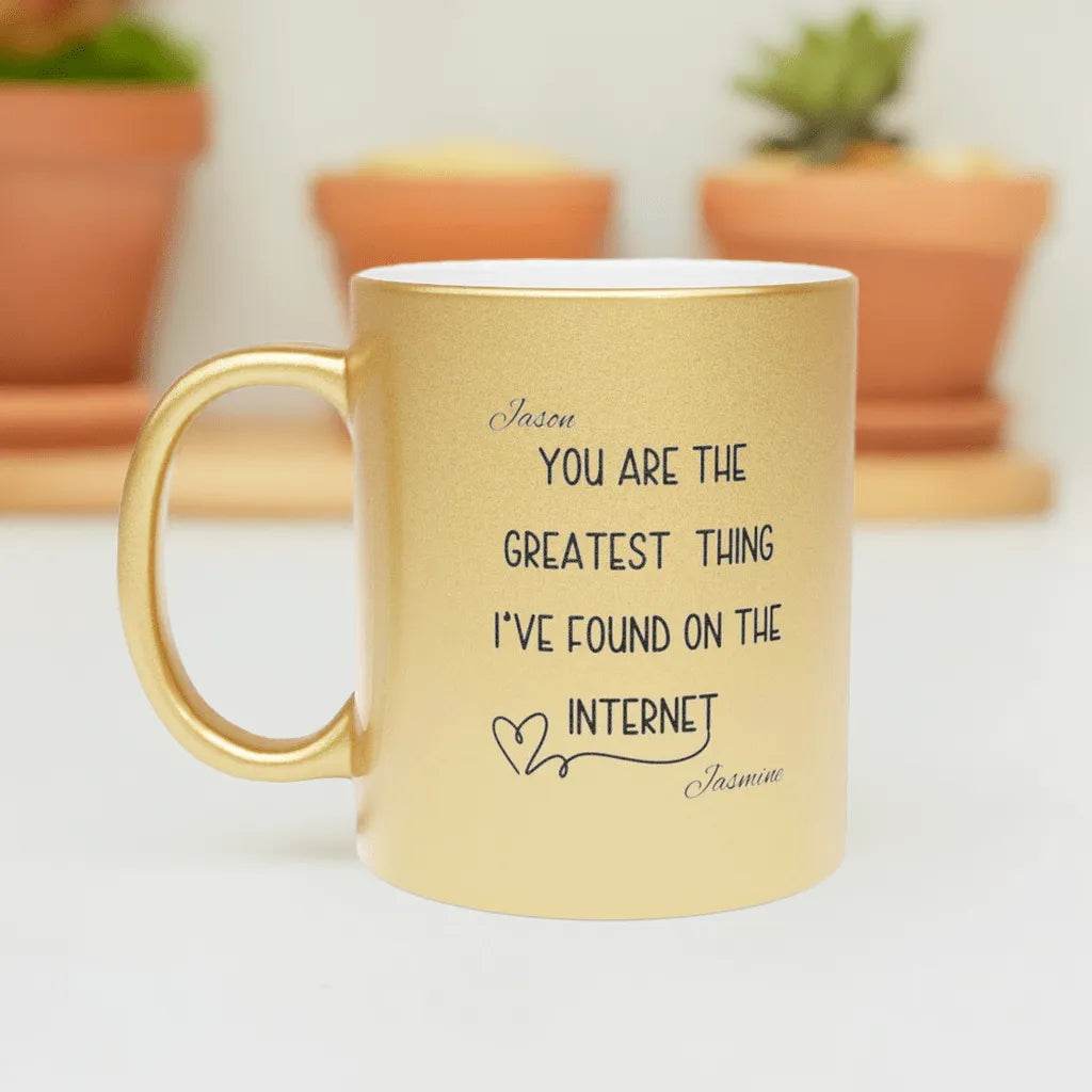 Personalized Metallic Mug - Romantic Wedding or Valentine’s Gift for Gamers - Iron Phoenix GHG