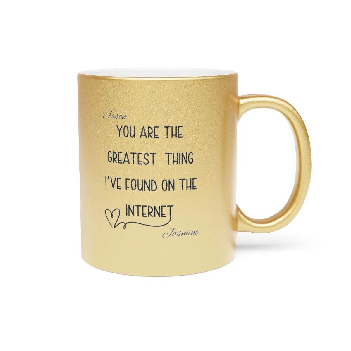 Personalized Metallic Mug - Romantic Wedding or Valentine’s Gift for Gamers - Iron Phoenix GHG