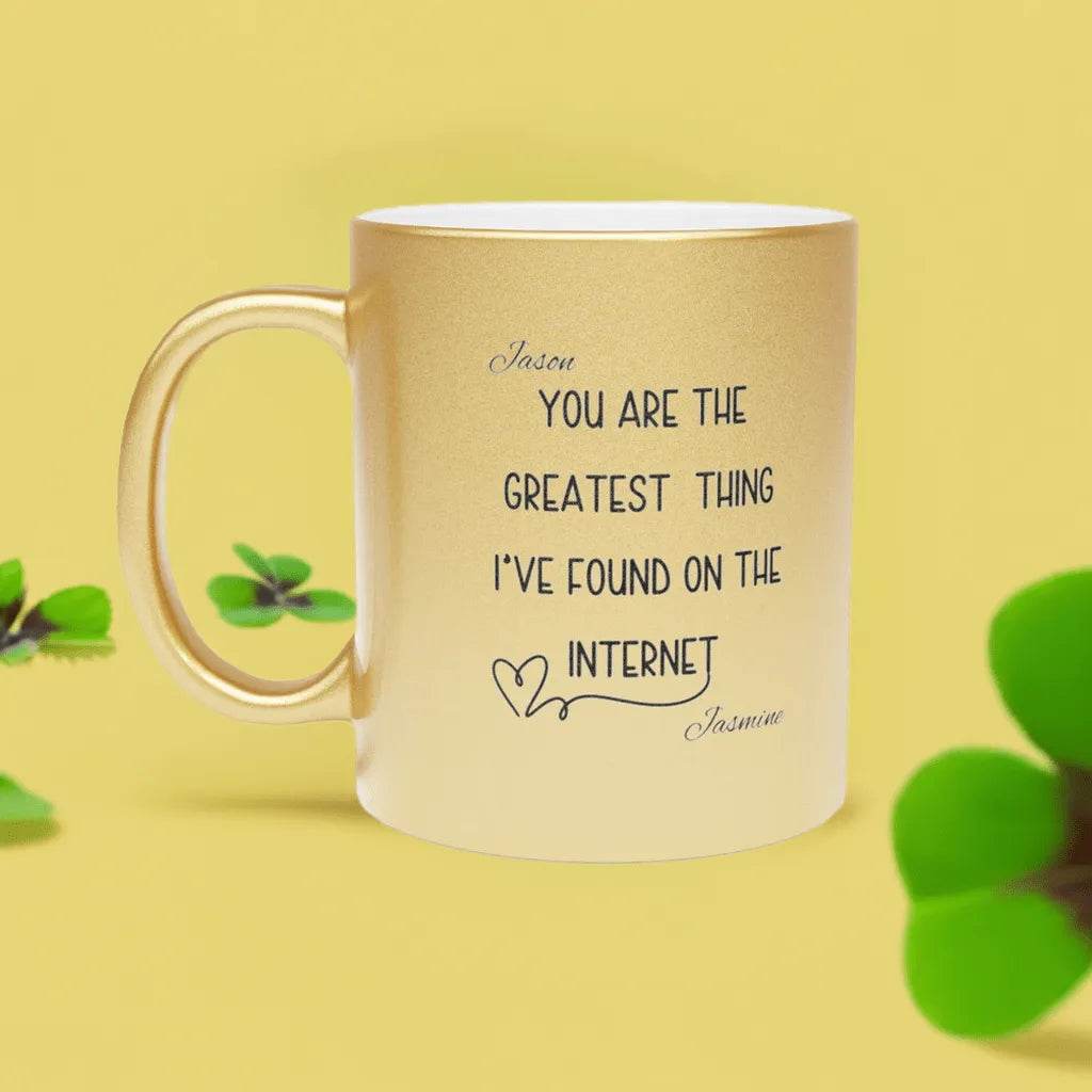 Personalized Metallic Mug - Romantic Wedding or Valentine’s Gift for Gamers - Iron Phoenix GHG