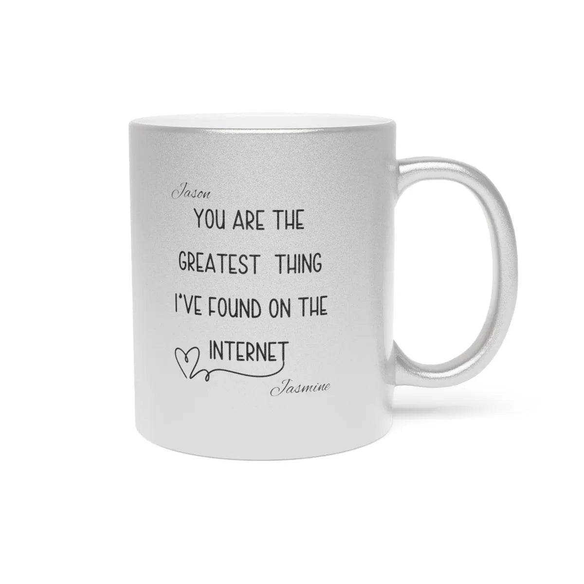 Personalized Metallic Mug - Romantic Wedding or Valentine’s Gift for Gamers - Iron Phoenix GHG